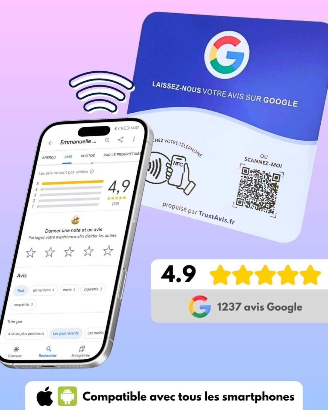Plaque NFC Google Avis
